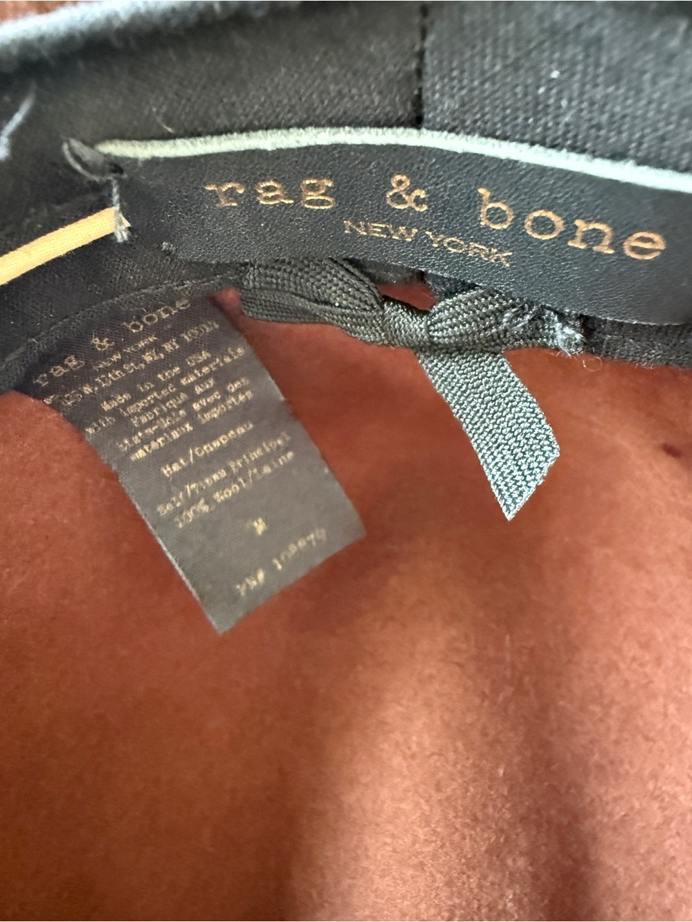 Rag & Bone Brown Wide-Brim Wool Felt Hat with Leather Band M - Picture 4 of 9
